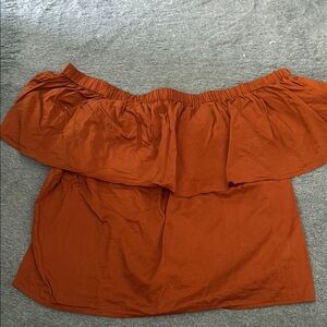 Express Off-Shoulder Terracotta Blouse